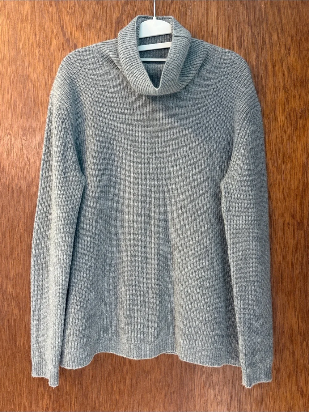 Quince Fisherman Turtleneck 100% Mongolian Cashmere Sweater Grey Size S